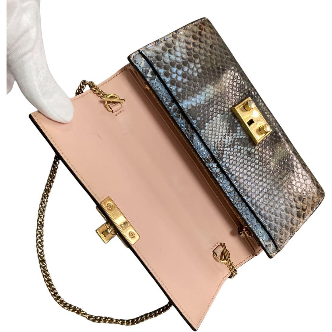 c65 GUCCI Chain Wallet Snake Pattern Python 2way … - image 7