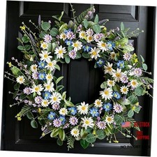 22 Inches Spring Wreaths for Front Door Blue Spring Door Wreath Summer Floral