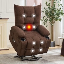 Power Lift Recliner Chair for Elderly with Massage  Heat Recliner Swivel Rocker