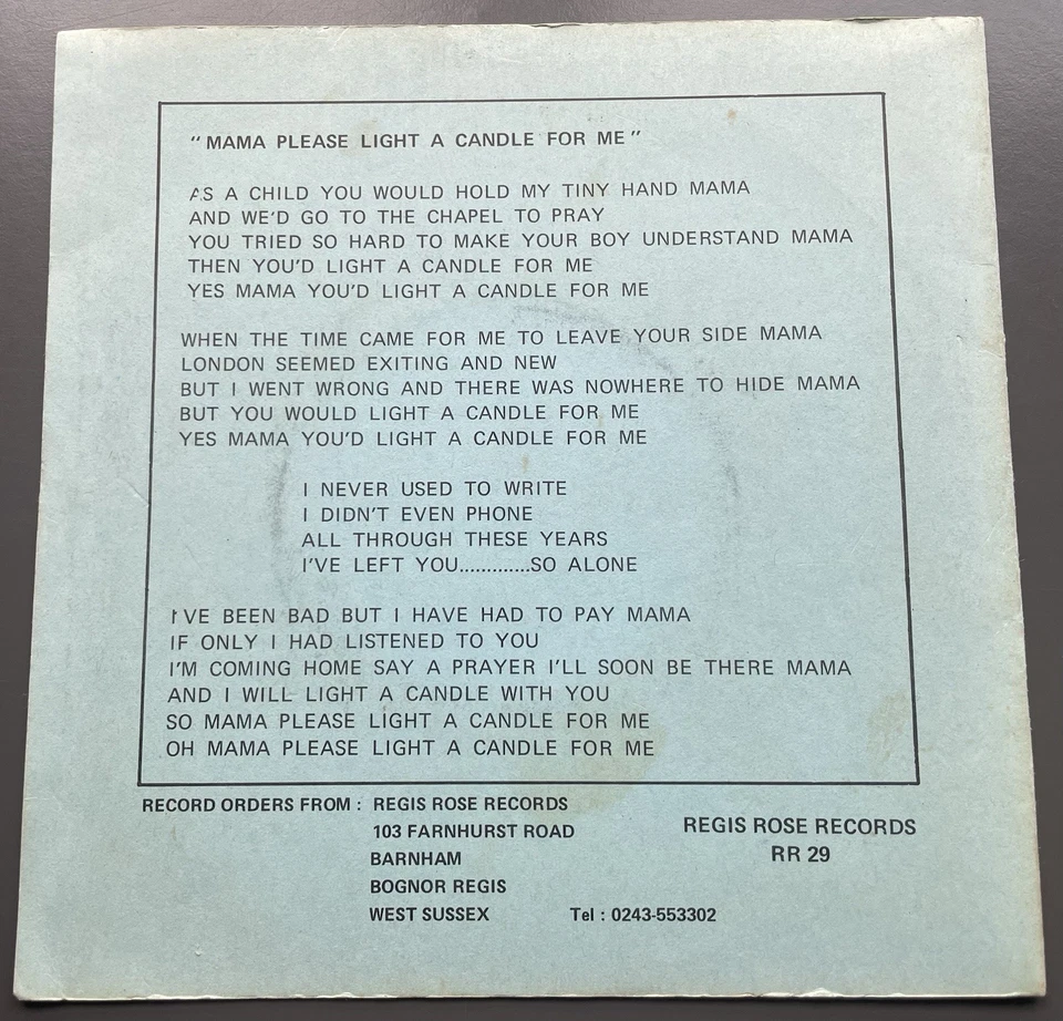 Signed! Bob Anthony - Mama Please Light A Candle For Me 7” Record Nice 1978 - Image 2 of 3