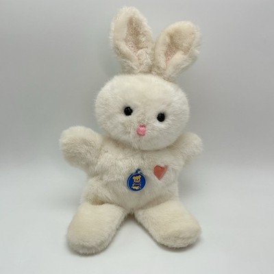 Vintage 1984 Dakin White Heart Throb Bunny Plush Flat Rabbit Tag 16  Stuffed Toy