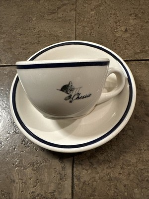 Buffalo China C & OHS Reproduktion 2000 Chessie Katze Eisenbahn Tasse & Untertasse Set A