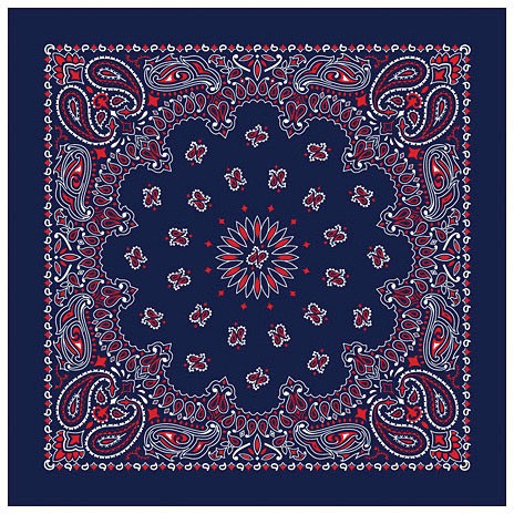 Банданы с узором Пейсли от Carolina Manufacturer США - Комплект сине-красных хлопчатобумажных головных уборов 3390₽