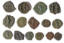 Byzantine - 15 Bronze Coins 6th-7th c group lot genuine study