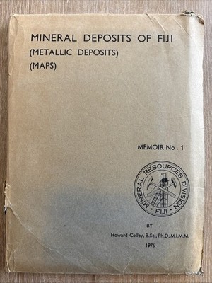 MINERAL DEPOSITS OF FIJI Metallic Deposits Mem #1 Howard Colley 1976 Book & Maps