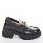 GUCCI Harald black leather chunky signature horsebit lug platform loafers EU37.5