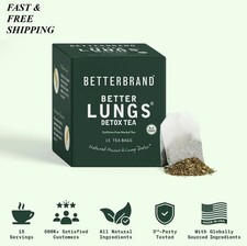 Betterbrand Better Lungs Detox Tea - Herbal Tea Bags - Mullein Leaf Ginseng G...