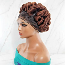 Braided Wig Cornrow with Jumbo Twist Braids Bantu Knots Full Lace with Baby Hair