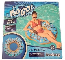 H2O Go Donut Swim Tube Blue Icing With Sprinkles Inflatable 37  x37  x9.5   PT1 