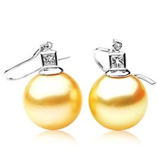 AAA 11mm Australian Golden South Sea Pearl Earrings Pacific Pearls® Gift For Mom