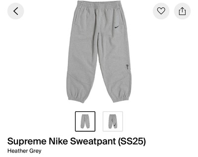 Size Large - Supreme Nike Sweatpants Joggers Heather Grey SS25 | eBay