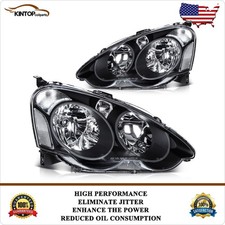 Headlights Assembly Fits 02-04 Acura Rsx Dc5black Housing Leftright Pair