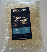 PureCaps 2000 clear Kosher Gelatin Empty Capsules Size 1 non-GMO certified