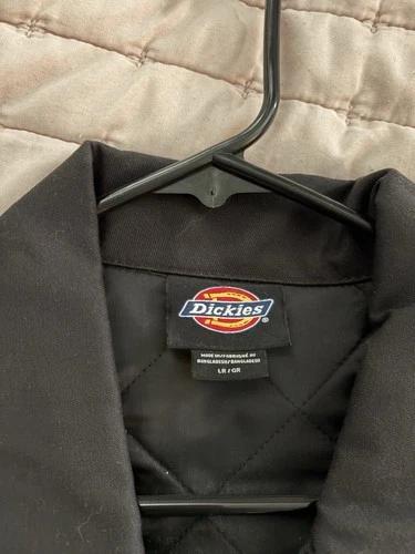 Dickies Men's Black Full Zip Twill Workwear Jacket Graphic Print Logo Size L image 3