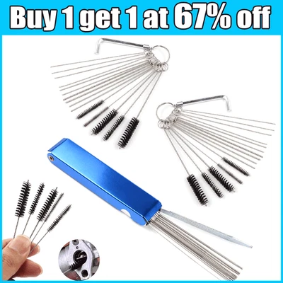 20 Needle 13 Wires Brush Carburetor Cleaning Kit Carb Dirt Jet Cleaner Tool Set