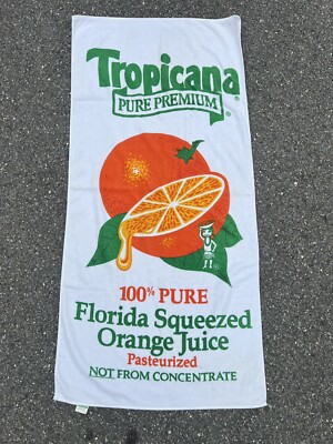 VTG 1980's Tropicana Florida Squeezed Orange Juice Promotional Beach Bath Towel