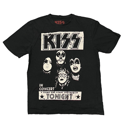 Kiss Band T Shirt Black Mens Medium Glam Rock Tour Concert Queen Acdc Bon Jovi