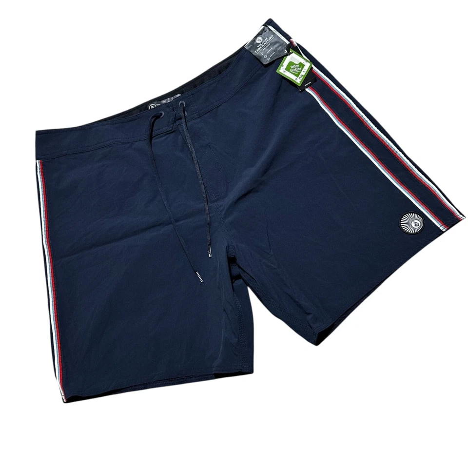 Volcom Men Size 40 Navy Blue Crafter Liberators Trunks Swim Board Short NWT - Image 2 of 4