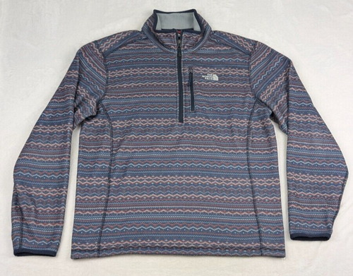 The North Face 1/4 Zip Sweater Pullover Mens Medium Aztec Print MulticolorFleece