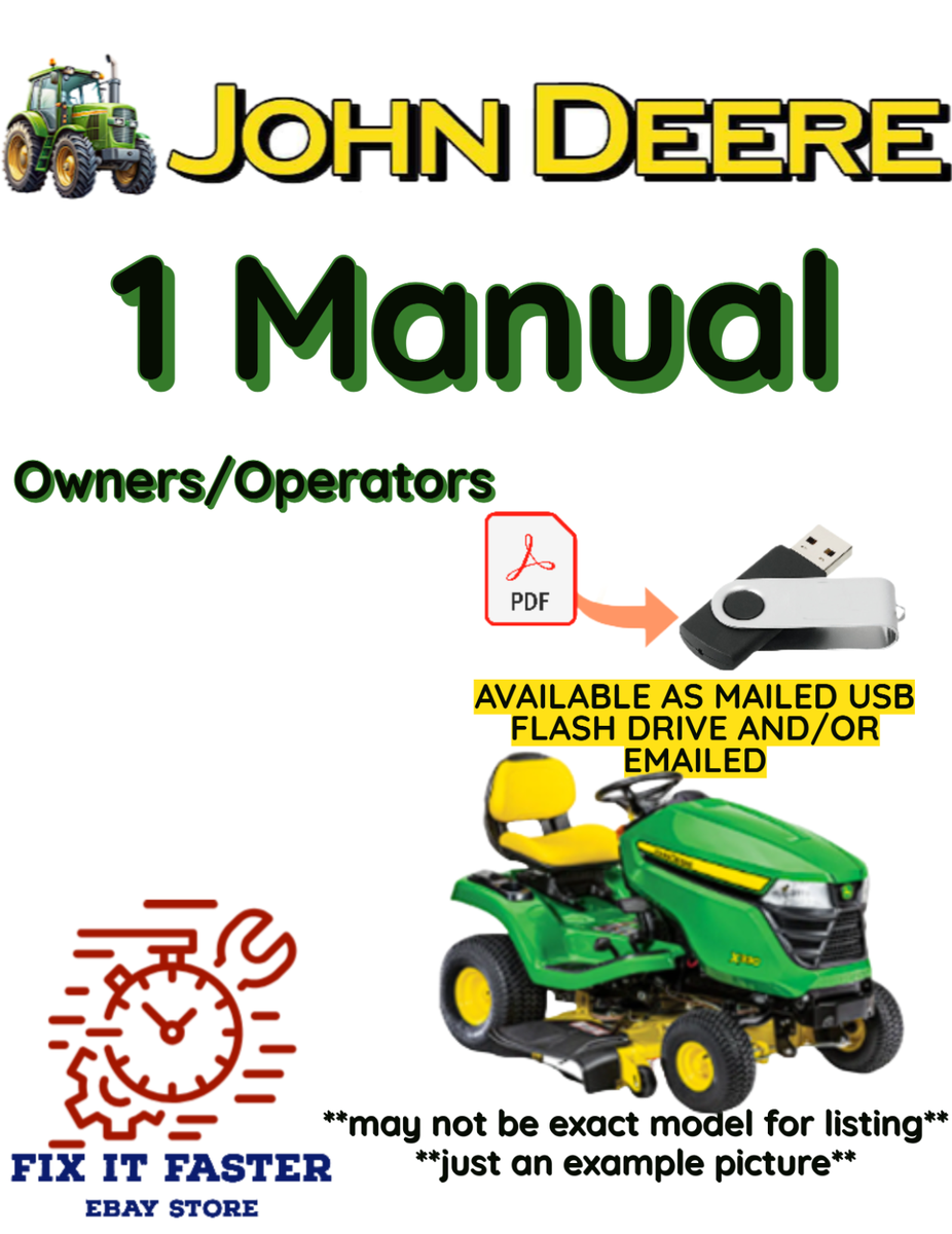 JOHN DEERE JS46 WALK BEHIND MOWER OWNER MANUAL PDF FILE ON USB