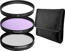 52mm 3 Piece Multi-Coated HD Digital Lens Glass Protector Filter Kit UV CPL FLD