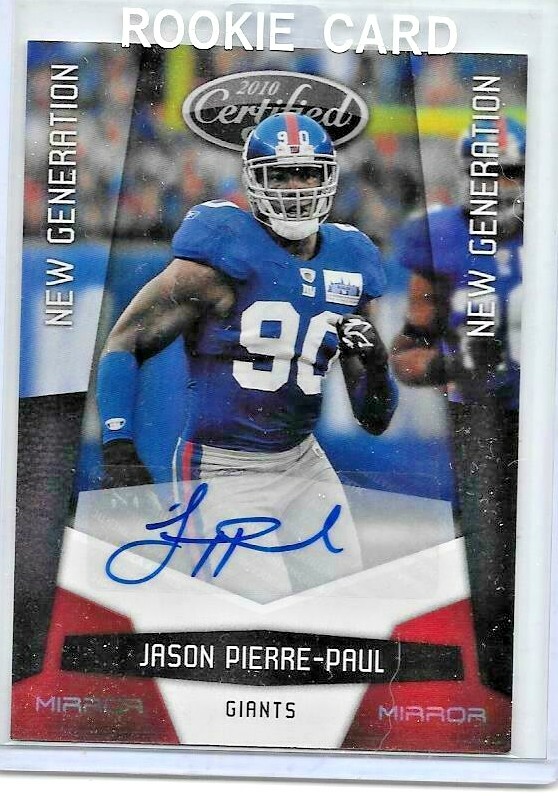 JASON PIERRE-PAUL 2010 PANINI CERTIFIED RED MIRROR NG CERTIFIED  AUTOGRAPH#/250