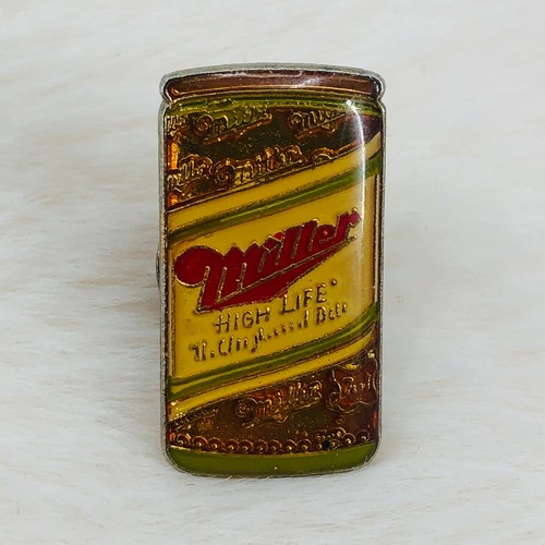 Vtg Miller High Life Beer Can Advertising Enamel Lapel Pin