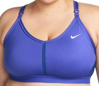 Nike Dri-Fit Indy light impact swoosh sports bra NWT womens plus 1X blue
