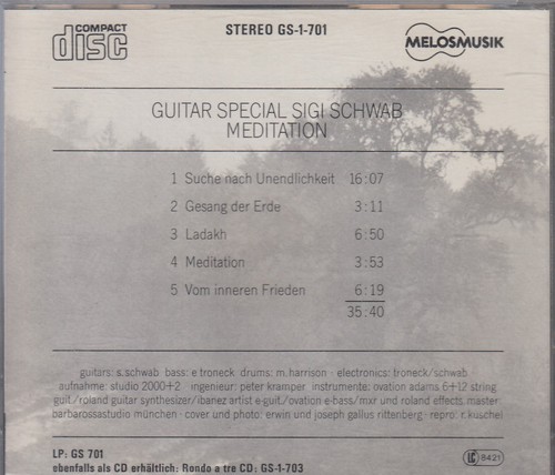GUITAR SPECIAL SIGI SCHWAB "Meditation" CD-Album - Picture 2 of 2