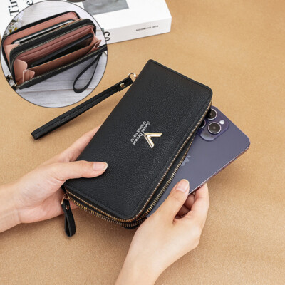 Women's Leather Clutch Bag Large-capacity Zipper Wallet