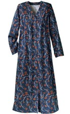 VTG National Gown Pure Cotton Sleep Coat Nightgown Granny CHIC BOHO Long PM