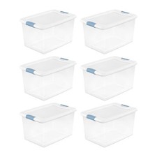 Sterilite Plastic Stackable Storage Box with ...