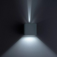 Graphitfarbene Led AußEnwandleuchte Helestra Siri 44 WüRfelform Up&Down IP54