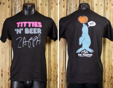 Vintage Frank Zappa Titties 'N' Beer Concert T Shirt 1988 Black ms