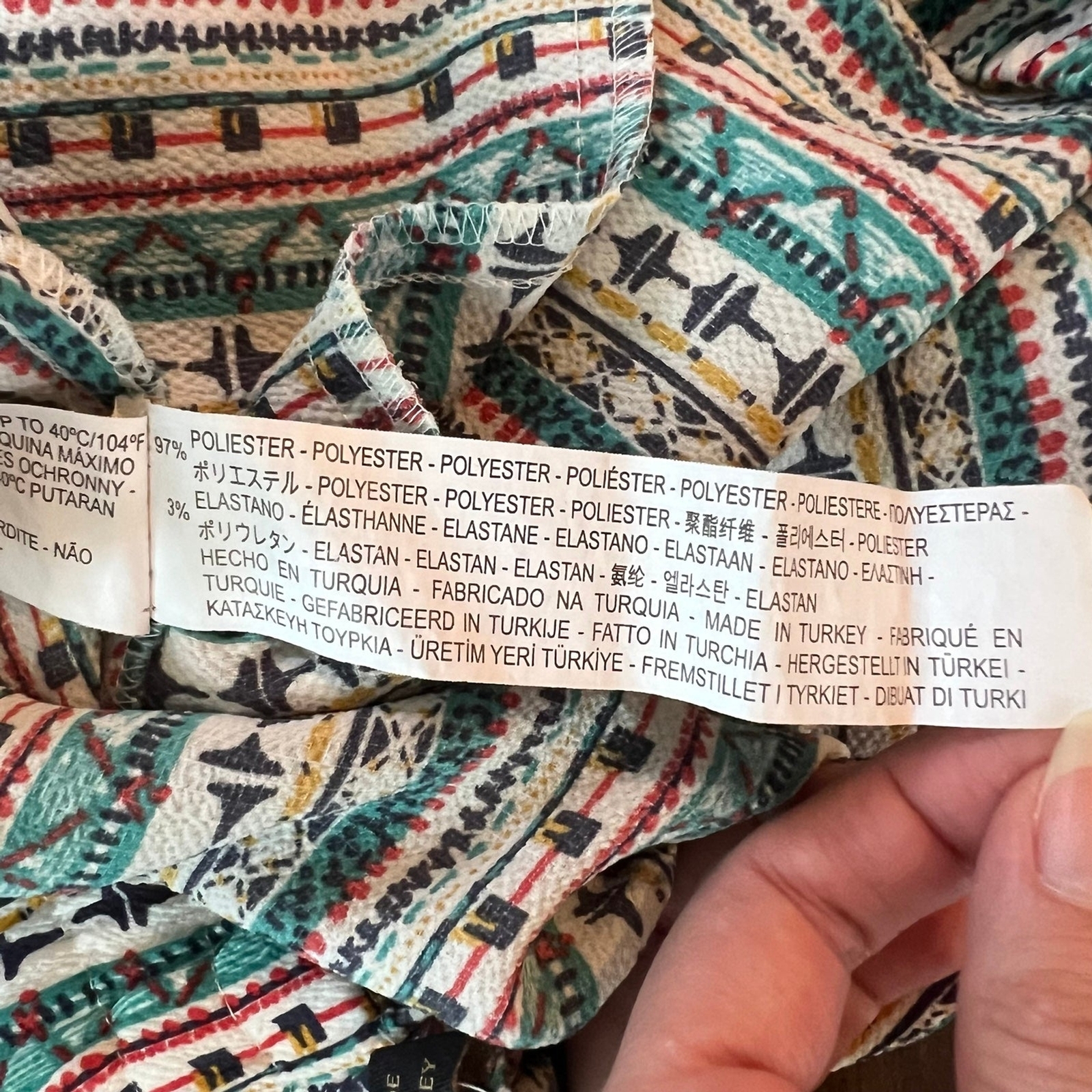 ZARA BASIC Pants Womens Large Multicolored High W… - image 13