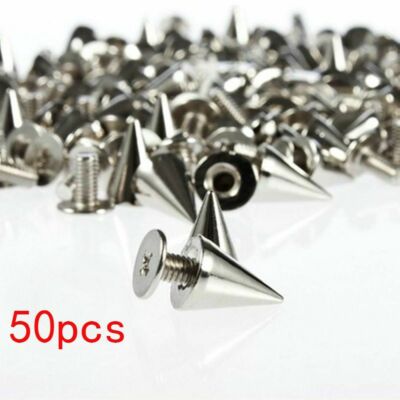 10 Sets Holographic Spikes Studs - Punk Metal Rivets For Clothing & DIY Crafts
