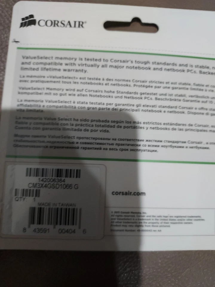 Set of 3 GBCorsair ValueSelect DDR3 4GB for Notebook and netbook PCs. - Image 4 of 4