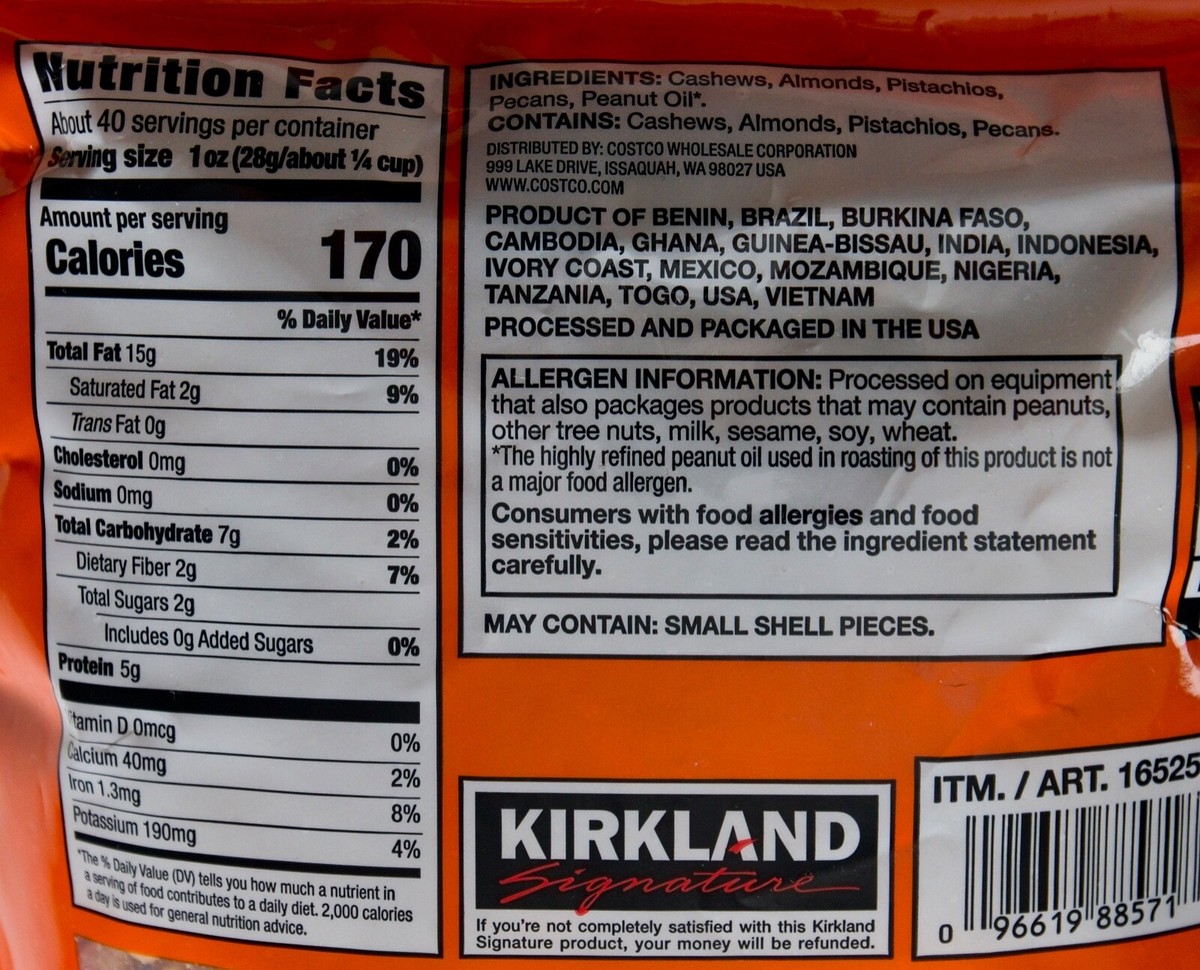 Kirkland Signature Extra Fancy Unsalted Mixed Nuts Cashews Kirkland Signature Extra Fancy Unsalted Mixed Nuts Cashews