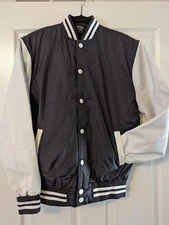 URBAN CLASSICS Jacket Men's Jacket Oldschool VARSITY College Black/White Size S