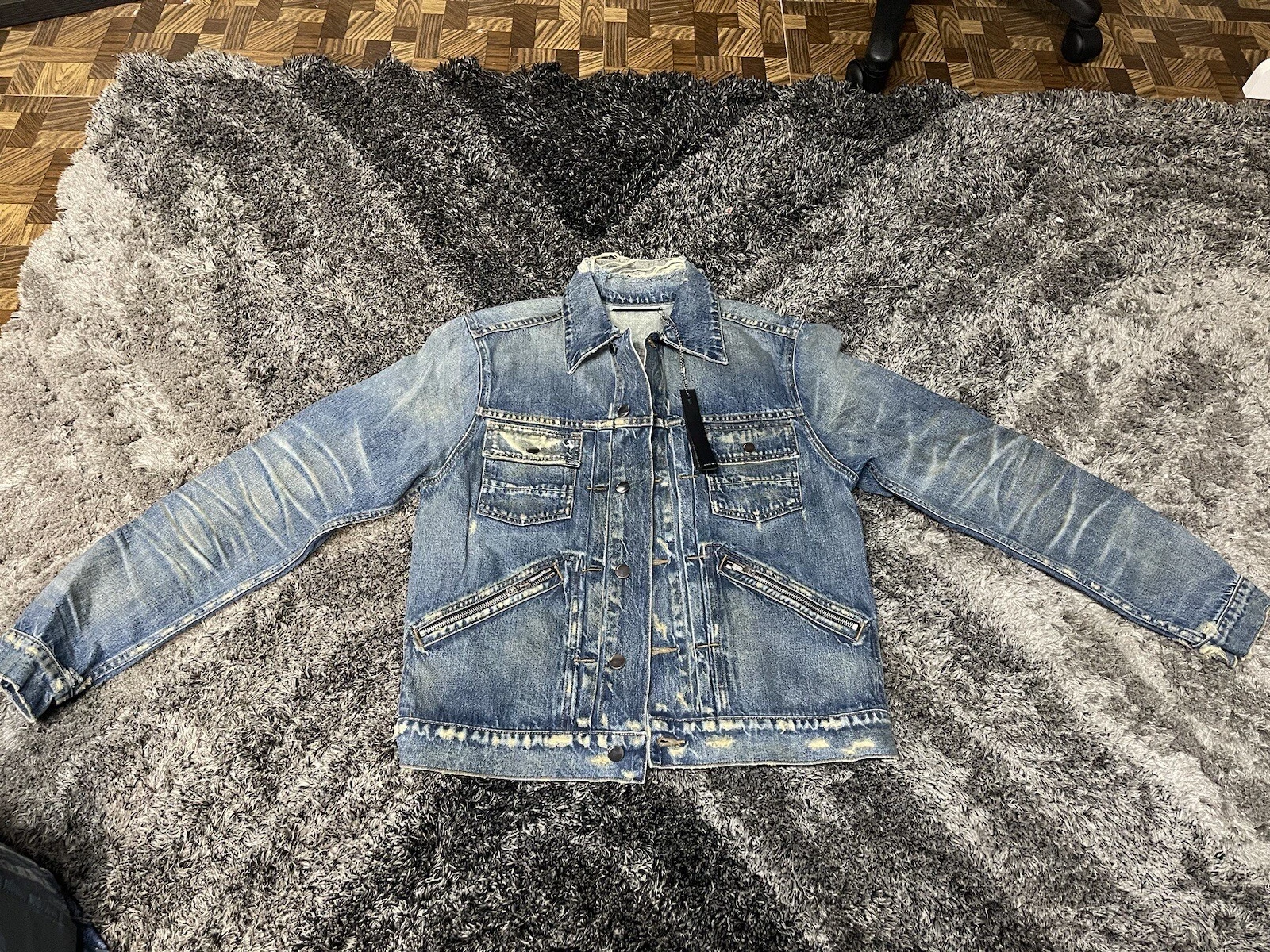Giacca denim Amiri MenTrucker taglia grande autentica