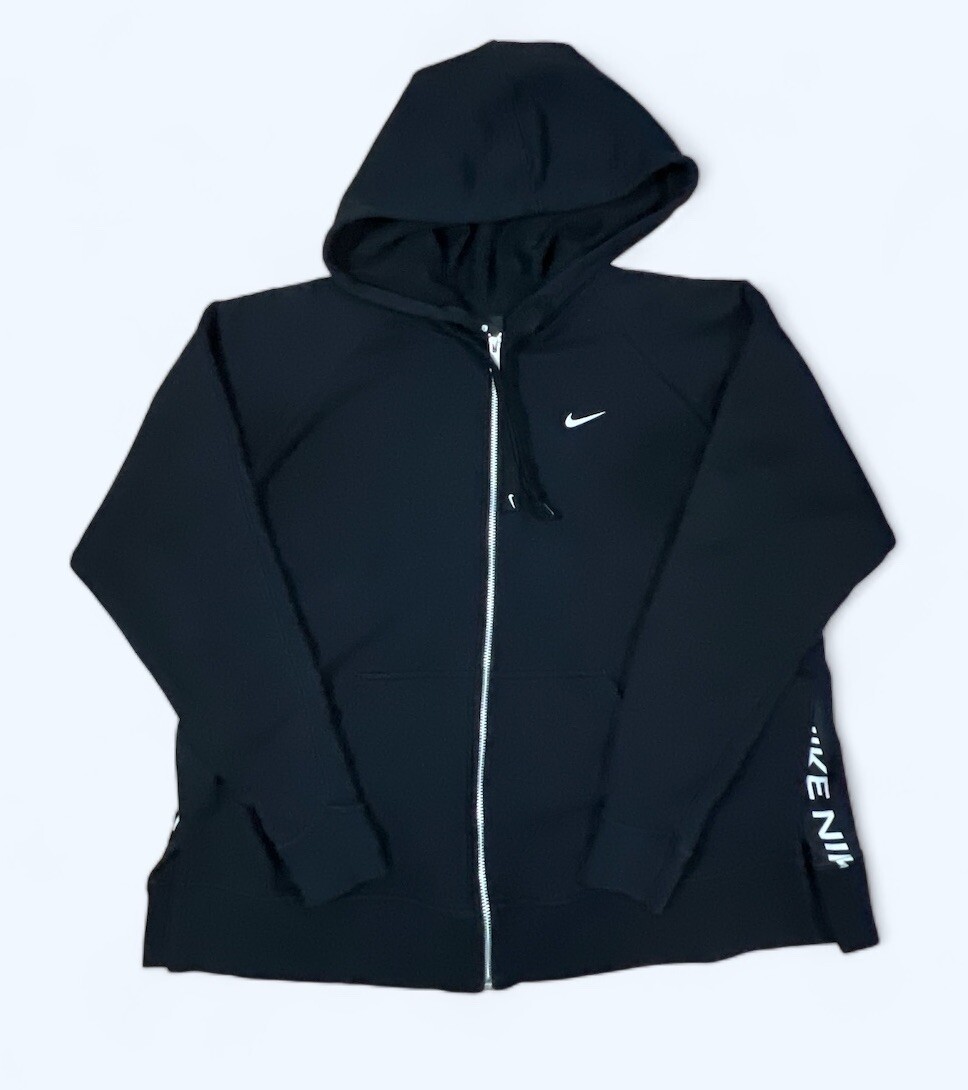 Nike Dri-FIT Get Fit Full Zip Training Hoodie Black Womens Size