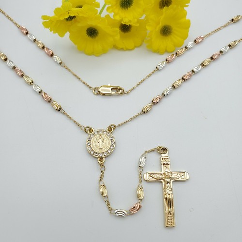 3 Color Gold Plated Saint Benedict w 