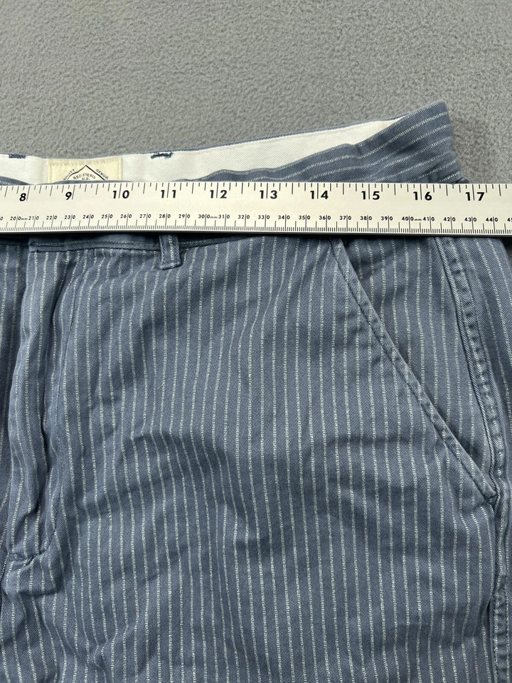 St Johns Bay Shorts Mens 34 Blue Stripe Chino Long Casual Mens - Image 2 of 4
