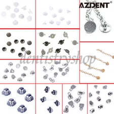 AZDENT Dental Orthodontic Lingual Buttons Bondable Round/Rectangular Mesh Base