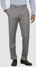 135 Kenneth Cole Reaction Men's Gray Techni-Cole Slim Suit Pants Size 31W 32L