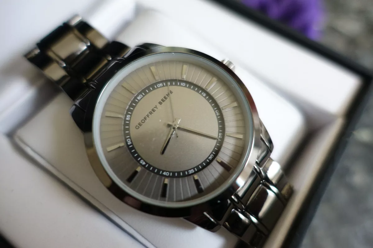 Geoffrey Beene men watch New in box style gb8197gu gunmetal eBay