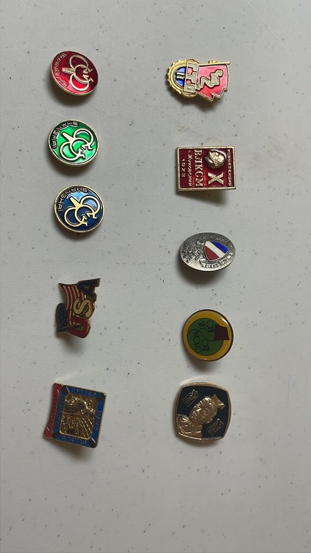 16 Assorted Pins Some Pins From The U.S. And Others From Around The World. ￼