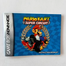 Mario Kart Super Circuit Game Boy Advance Instruction Booklet ONLY - NO GAME!