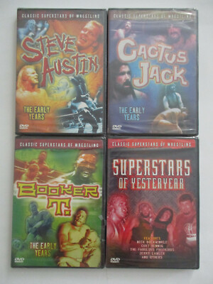 Classic Wrestling DVD Lot of 4, Cactus Jack, Booker T, Steve Austin, Superstars