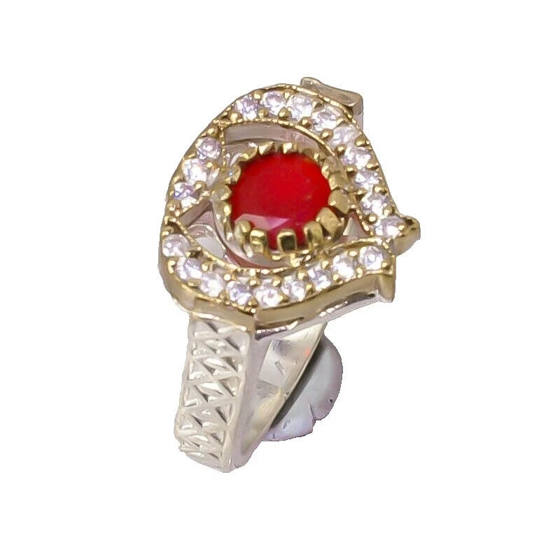 Chapado En Plata Anillos de moda Rubí familia y amigos